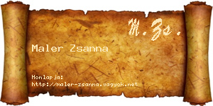 Maler Zsanna névjegykártya